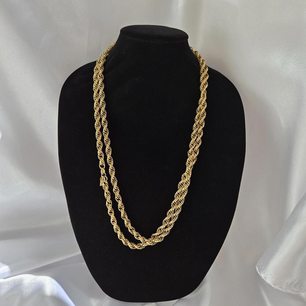 D' Orlan  Goldtone Twisted Chain Necklace - Elegant Statement Piece